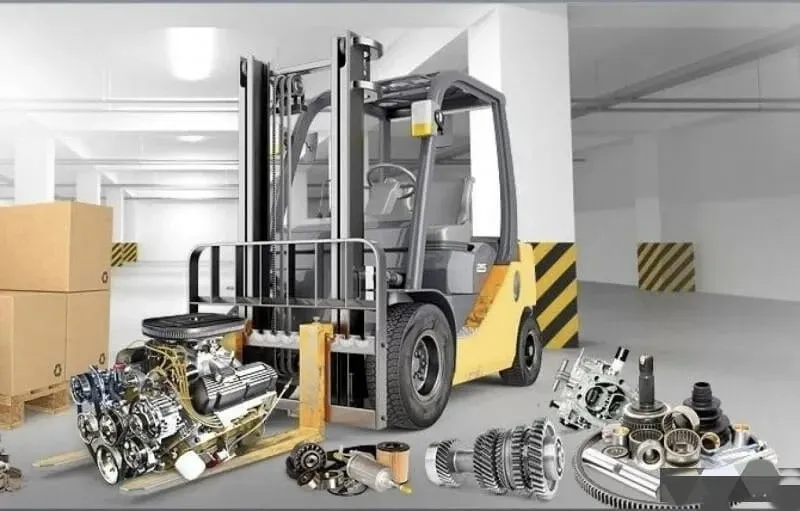 Погрузчик и комплект запчастей для ремонта